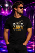 Rock of ABBA Unisex T-Shirt | ABBA Tribute Band Merch | Black Rock Disco Concert Tee