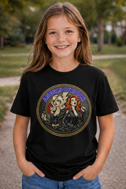 Angels of Rock Kids Graphic T-Shirt – Vintage Rock Band Tee for Boys and Girls