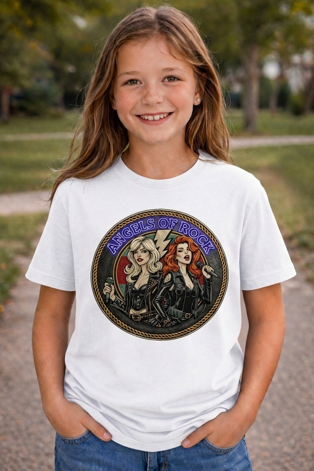 Angels of Rock Kids Graphic T-Shirt – Vintage Rock Band Tee for Boys and Girls
