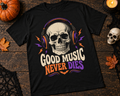 Good Music Never Dies Skull Headphones Halloween T-Shirt