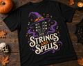 Strings and Spells Guitar Halloween T-Shirt