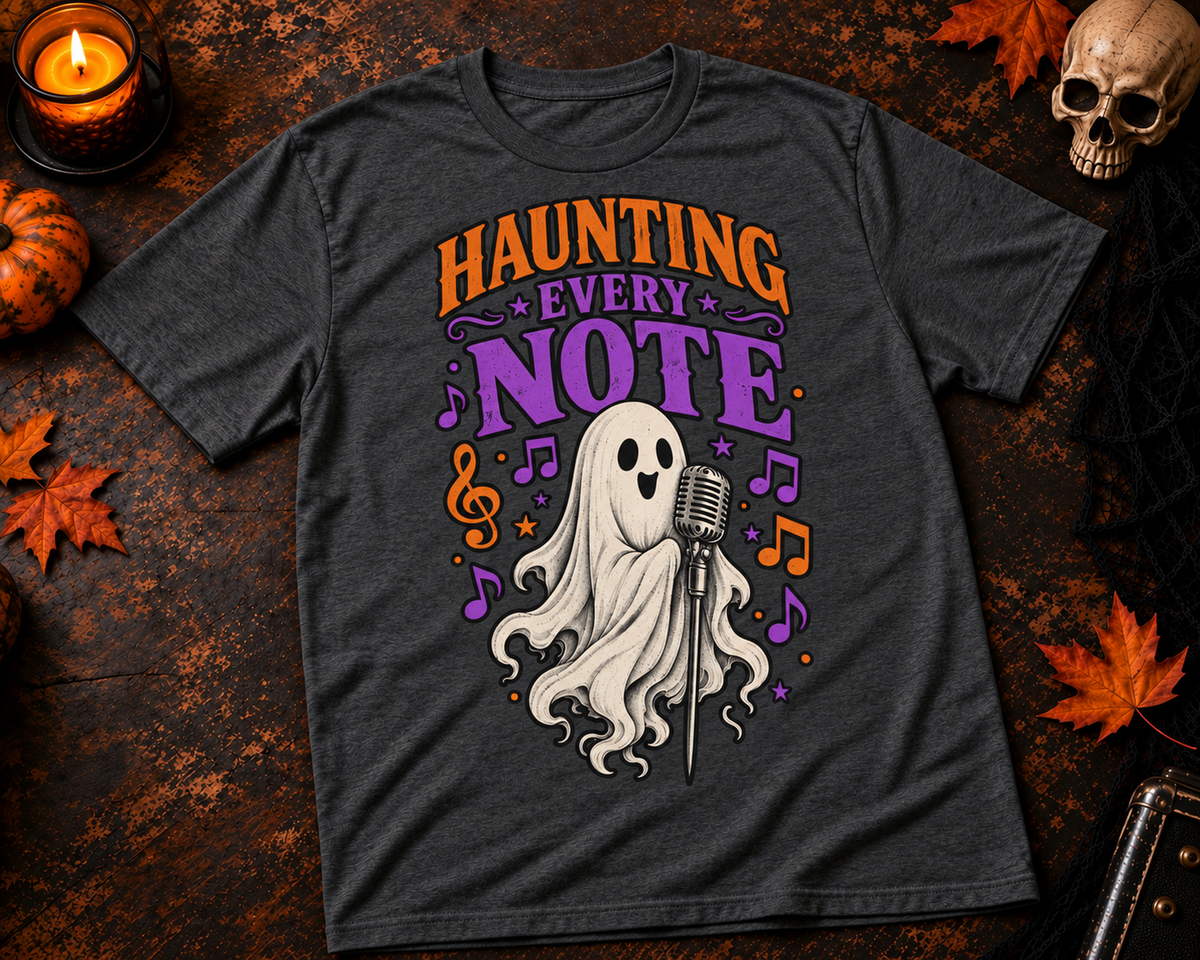 Haunting Every Note Ghost Singer Halloween T-Shirt