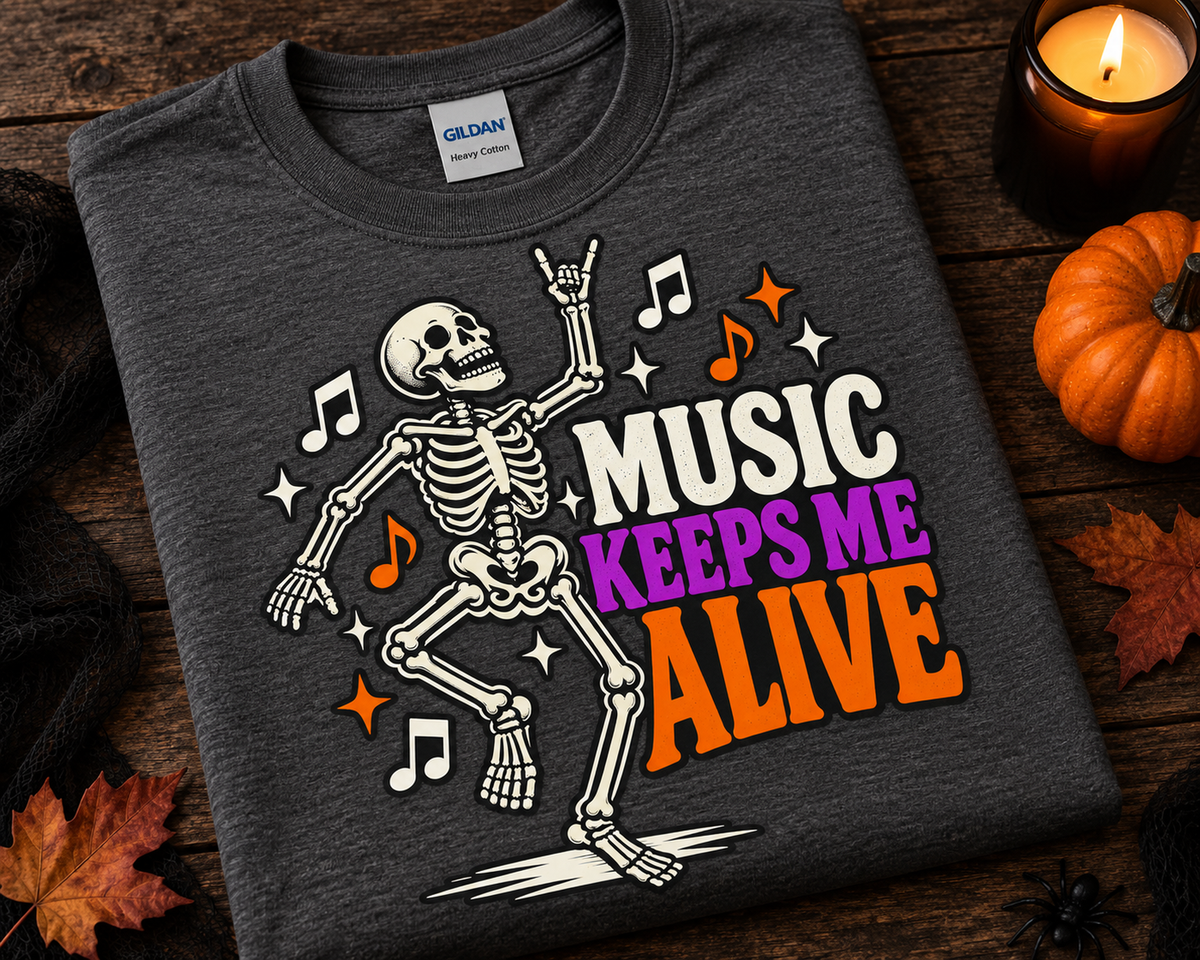 Music Keeps Me Alive Halloween T-Shirt