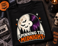 Spinning Til Midnight Halloween Music T-Shirt