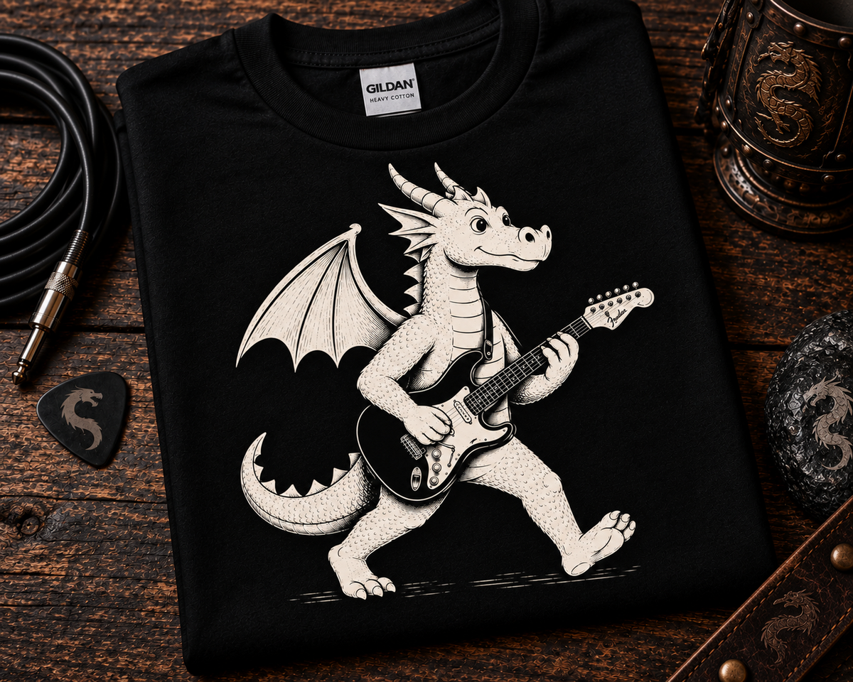Monster Guitars - Dragon Guitarist T-Shirt | Fantasy Rock Tee