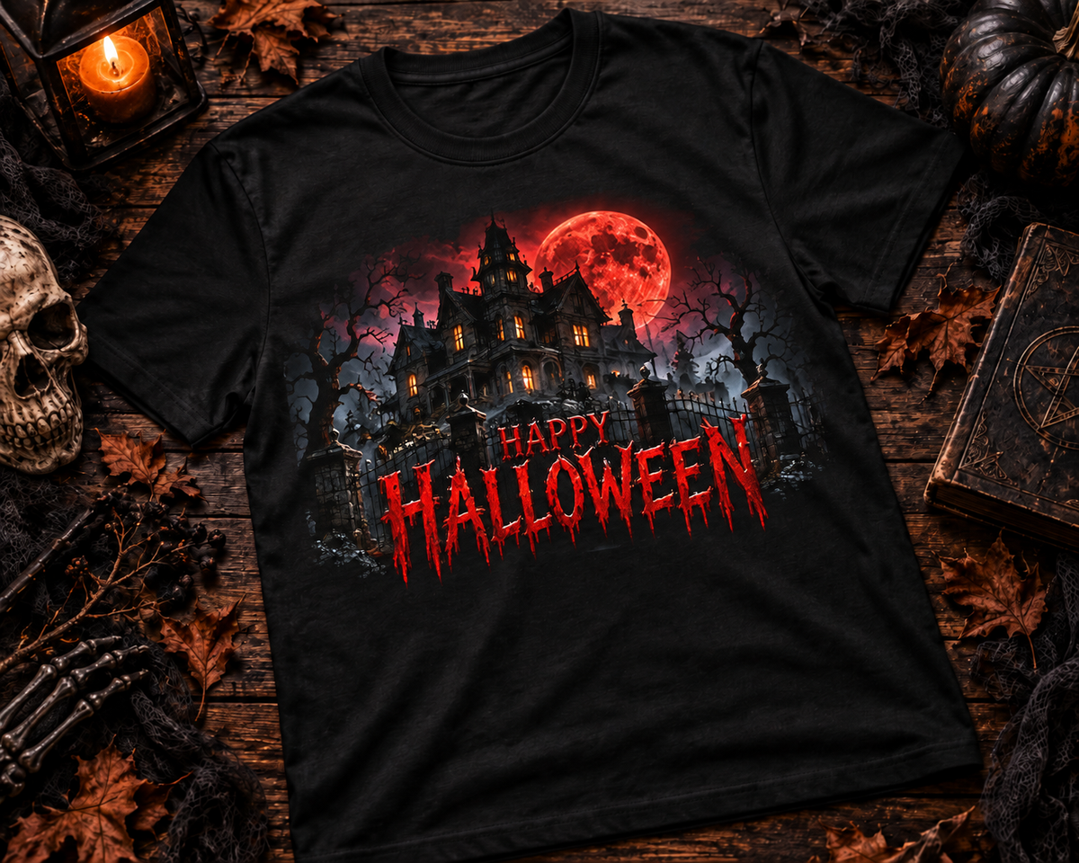 Haunted Mansion Happy Halloween T-Shirt | Creepy Halloween