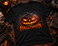 Demonic Pumpkin Happy Halloween T-Shirt | Creepy Halloween