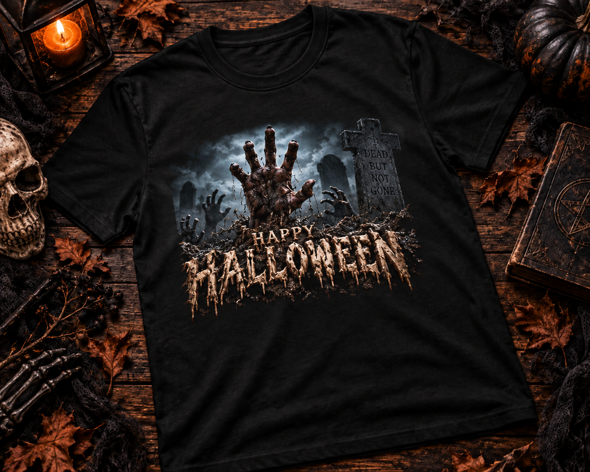 Happy Halloween Zombie Graveyard T-Shirt Creepy Halloween