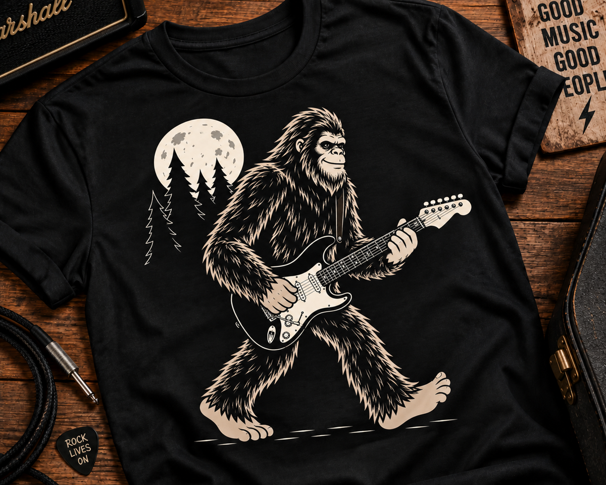 Monster Guitars - Bigfoot Guitarist T-Shirt Halloween