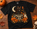 Halloween Rock Cat Music Vintage Garment-Dyed T-Shirt