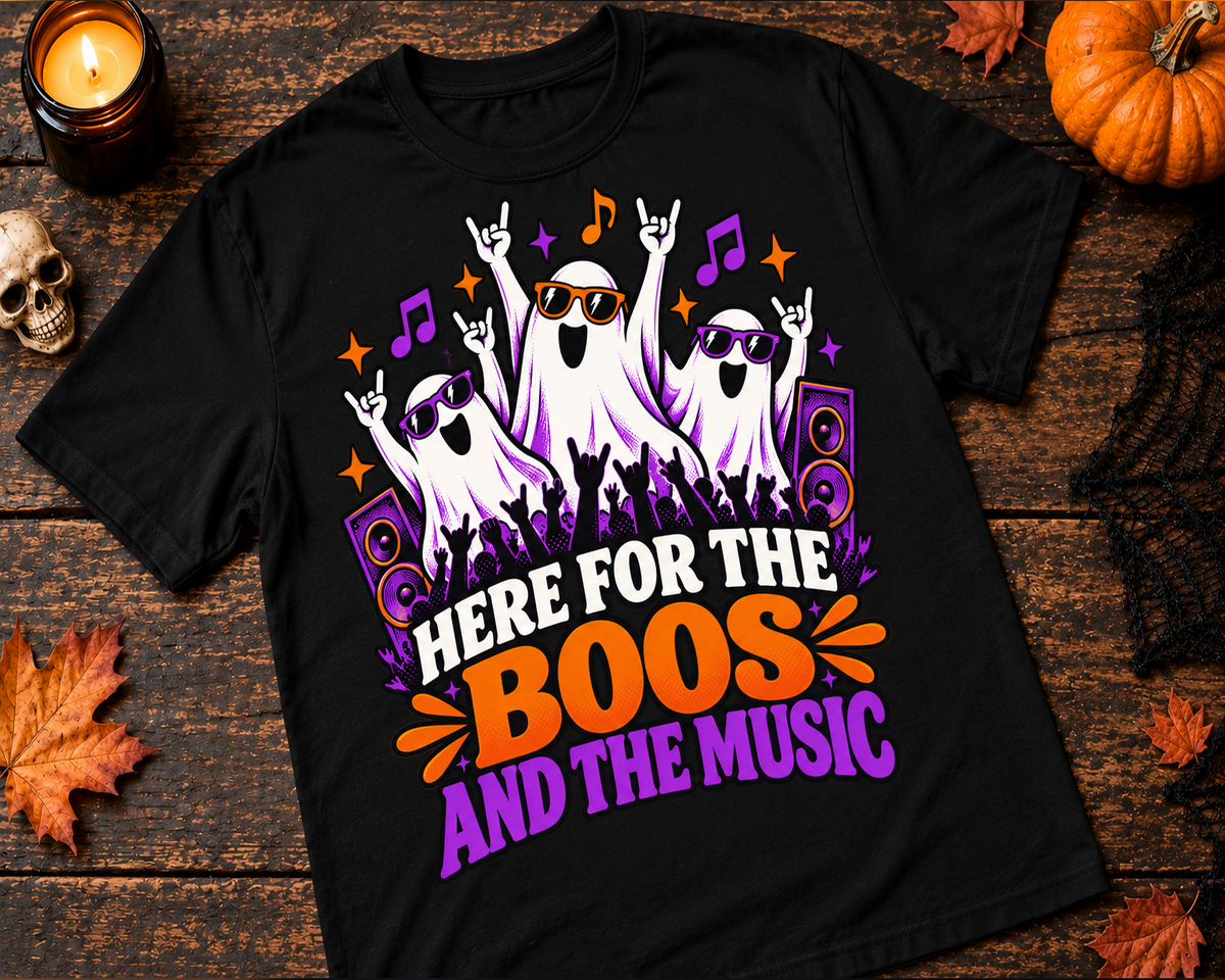 Here for the Boos and the Music Halloween T-Shirt