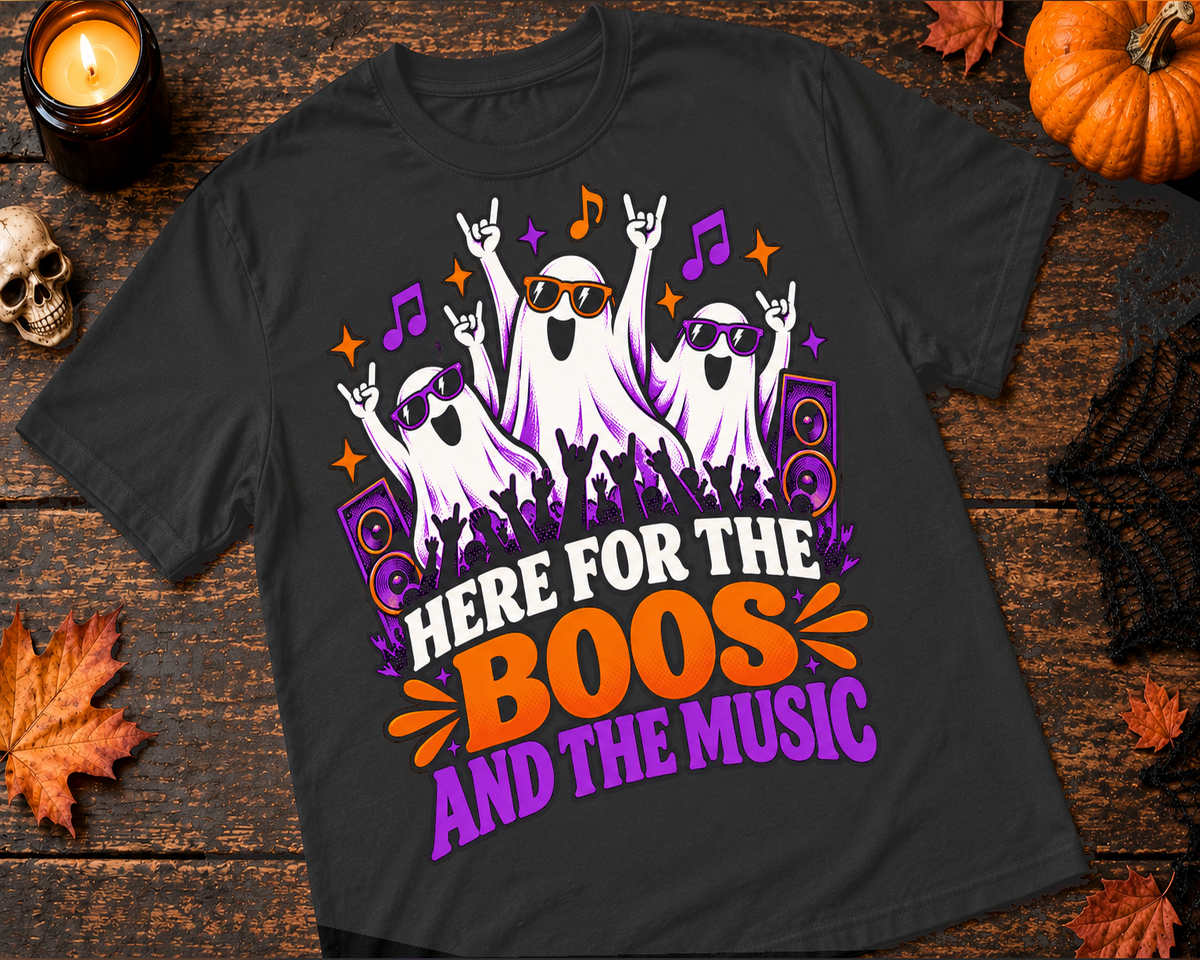 Here for the Boos and the Music Halloween T-Shirt